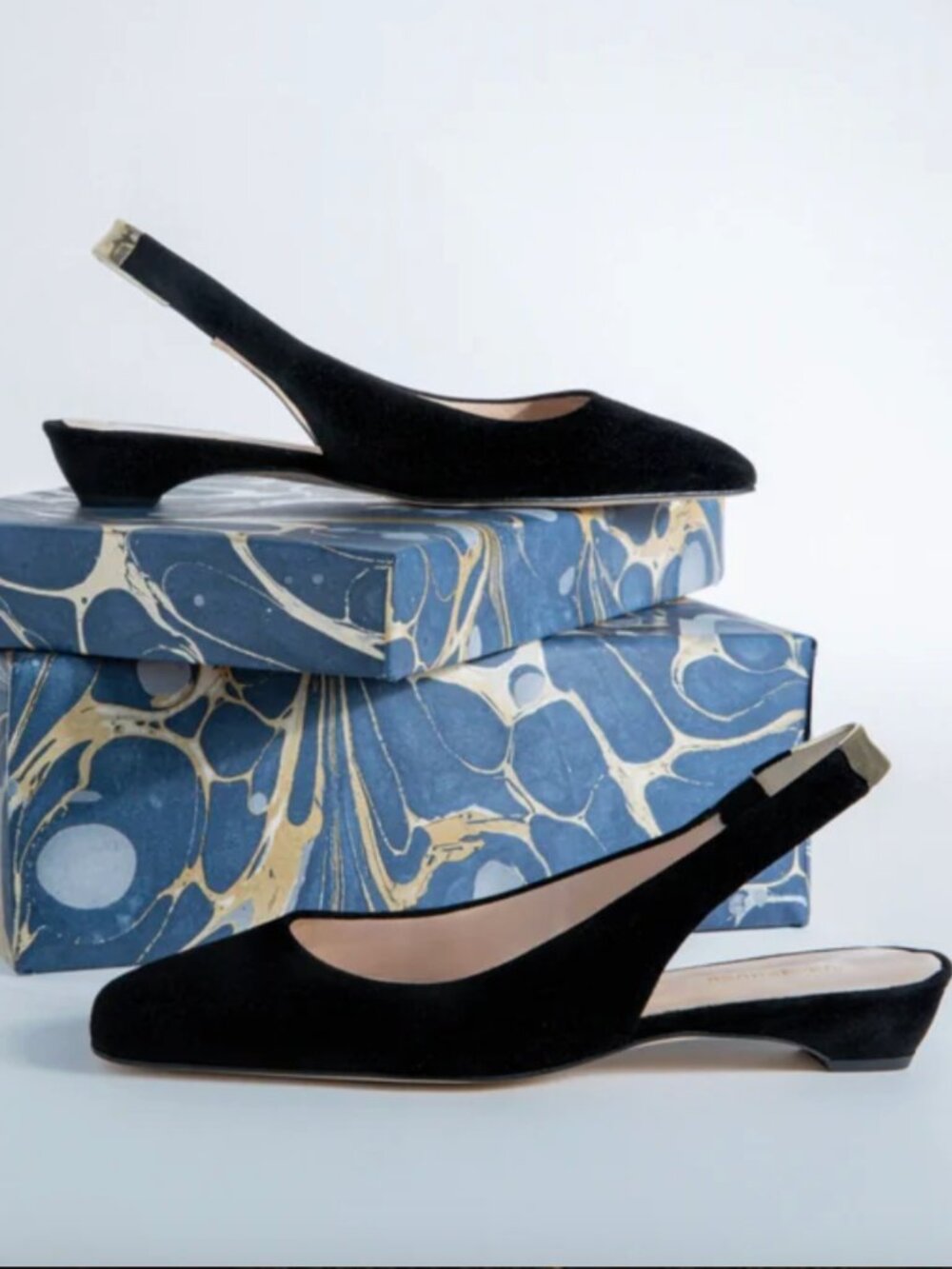 Tuckernuck Olivia Black Suede Square-Toe Slingback Flats NEVER WORN!